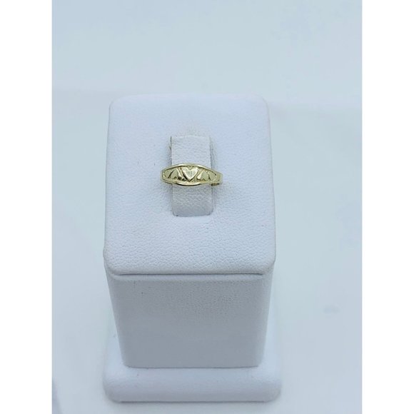 Real 10k solid gold ring tiny girl boy baby heart
